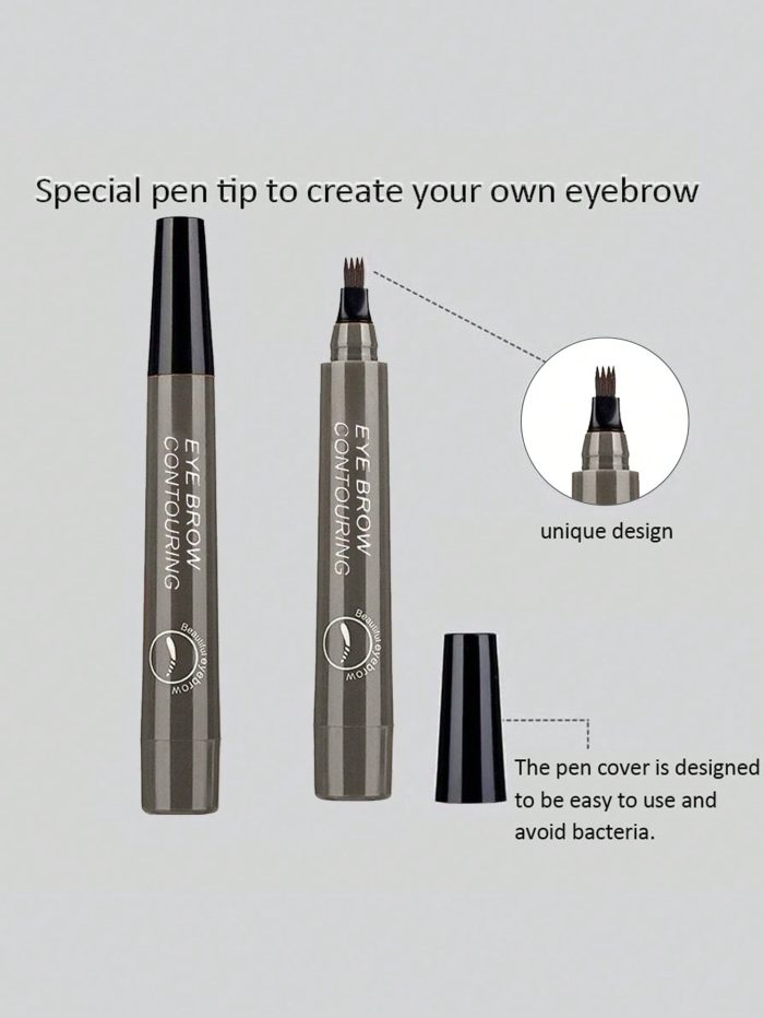 Waterproof Liquid Eyebrow Pen, Long-lasting Smudge Proof Eye Brow 803 Gray Brown - Image 3