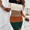Women's Slim Fit Color Collision Sweater Dress