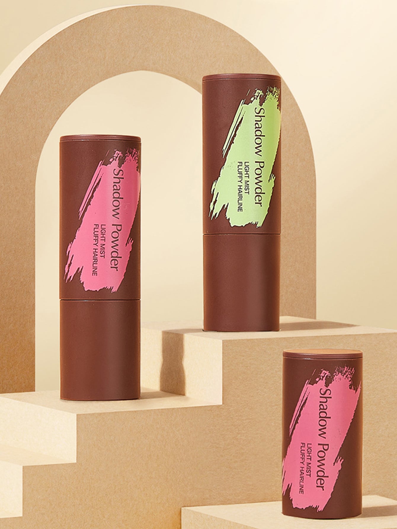 1Pc Thin Natural-looking Hair Shadow Powder-Mocha Brown Waterproof Sweat Proof Hairline Powder For Concealing, Filling And Shaping Hairline - Image 2