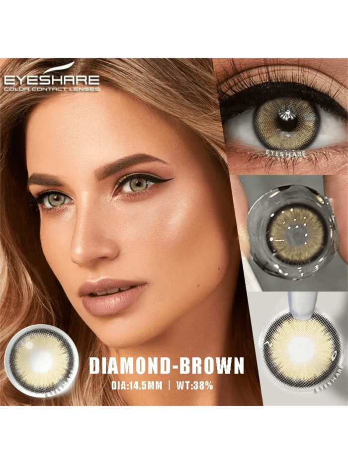 1 Pair Brown Colored Contact Lenses With Hema Material And Enlarged Diameter For Daily Or Dating - Image 3