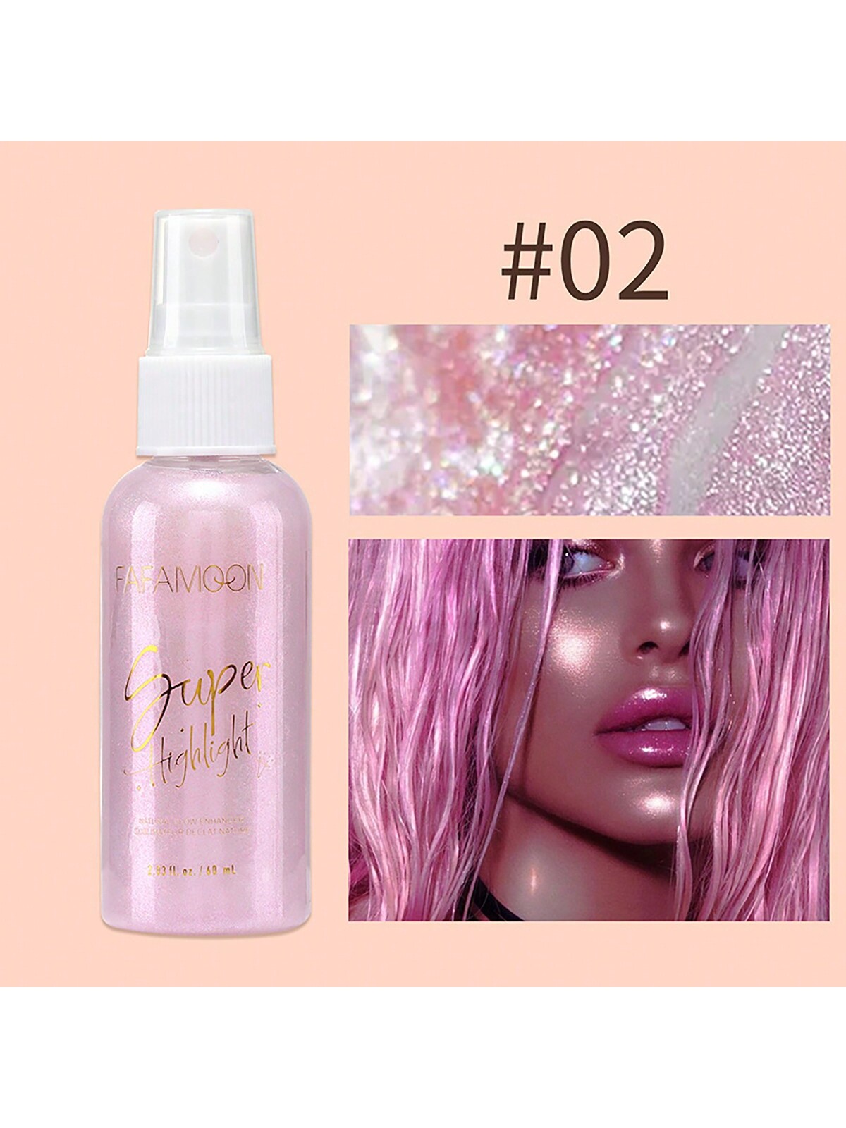 1pc Body Highlight Spray Fine Glitter Color Quicksand Color Pink Body Painting Polarized Stage Makeup