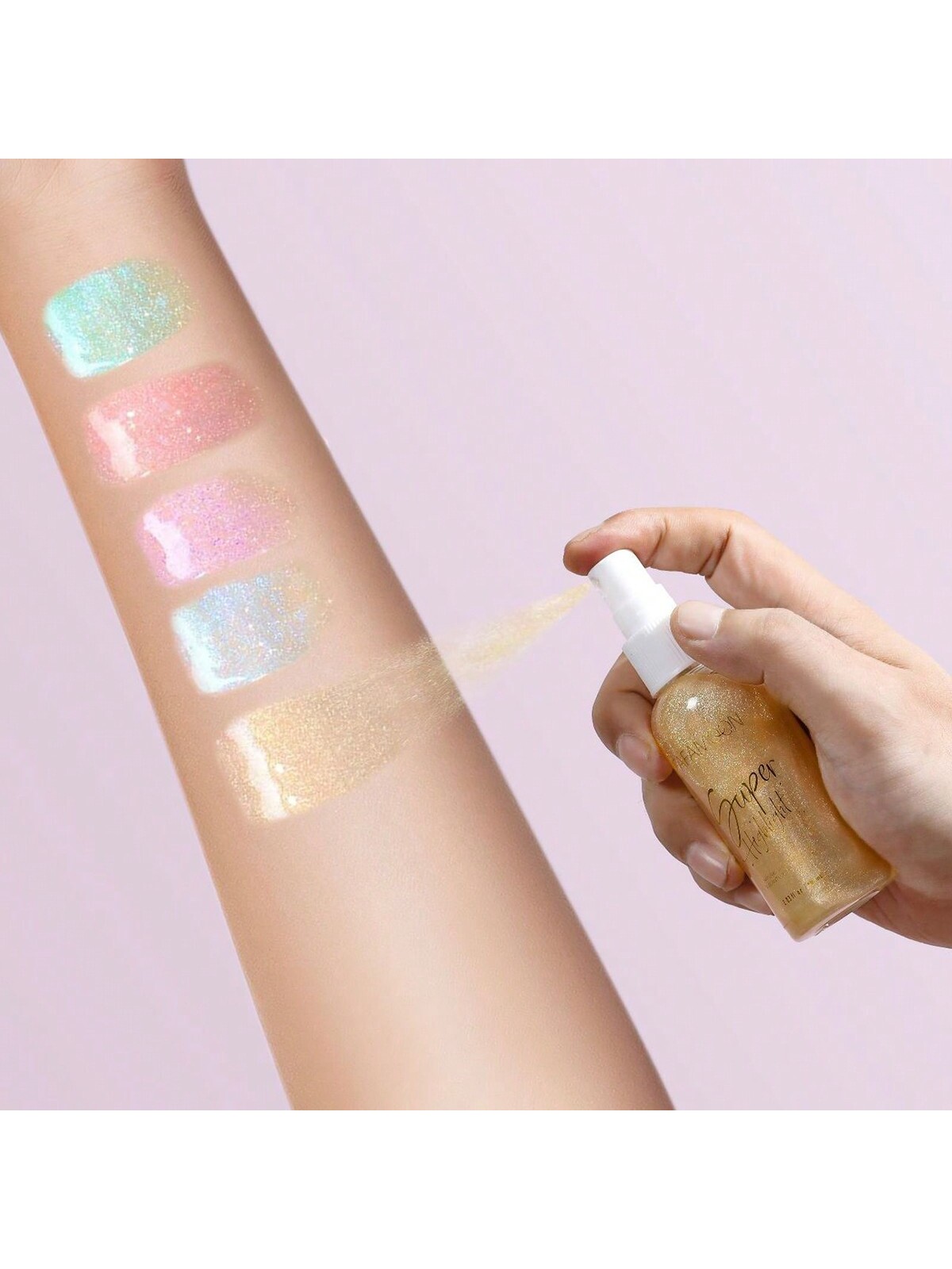 1pc Body Highlight Spray Fine Glitter Color Quicksand Color Pink Body Painting Polarized Stage Makeup - Image 4