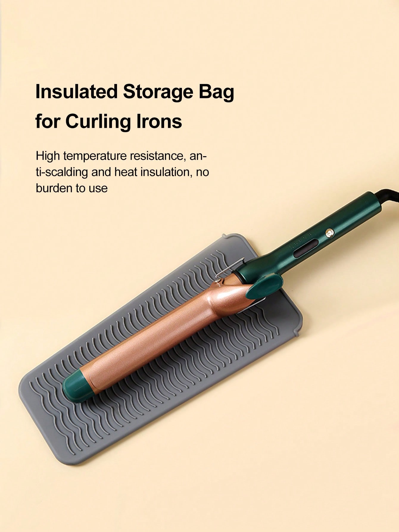 1pc Silicone Insulated Storage Bag For Curling Iron