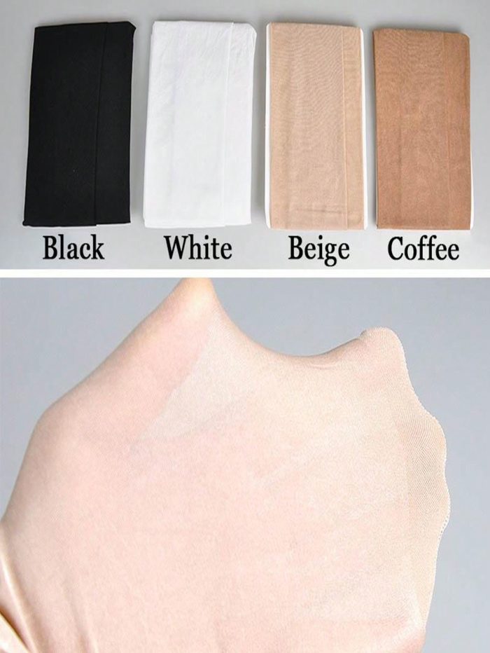 1pc Women's Oil-glossy Super Thin Transparent Stockings With Toe Clip And Anti-hook Wire Design Suitable For Daily Wear Apricot - Image 3
