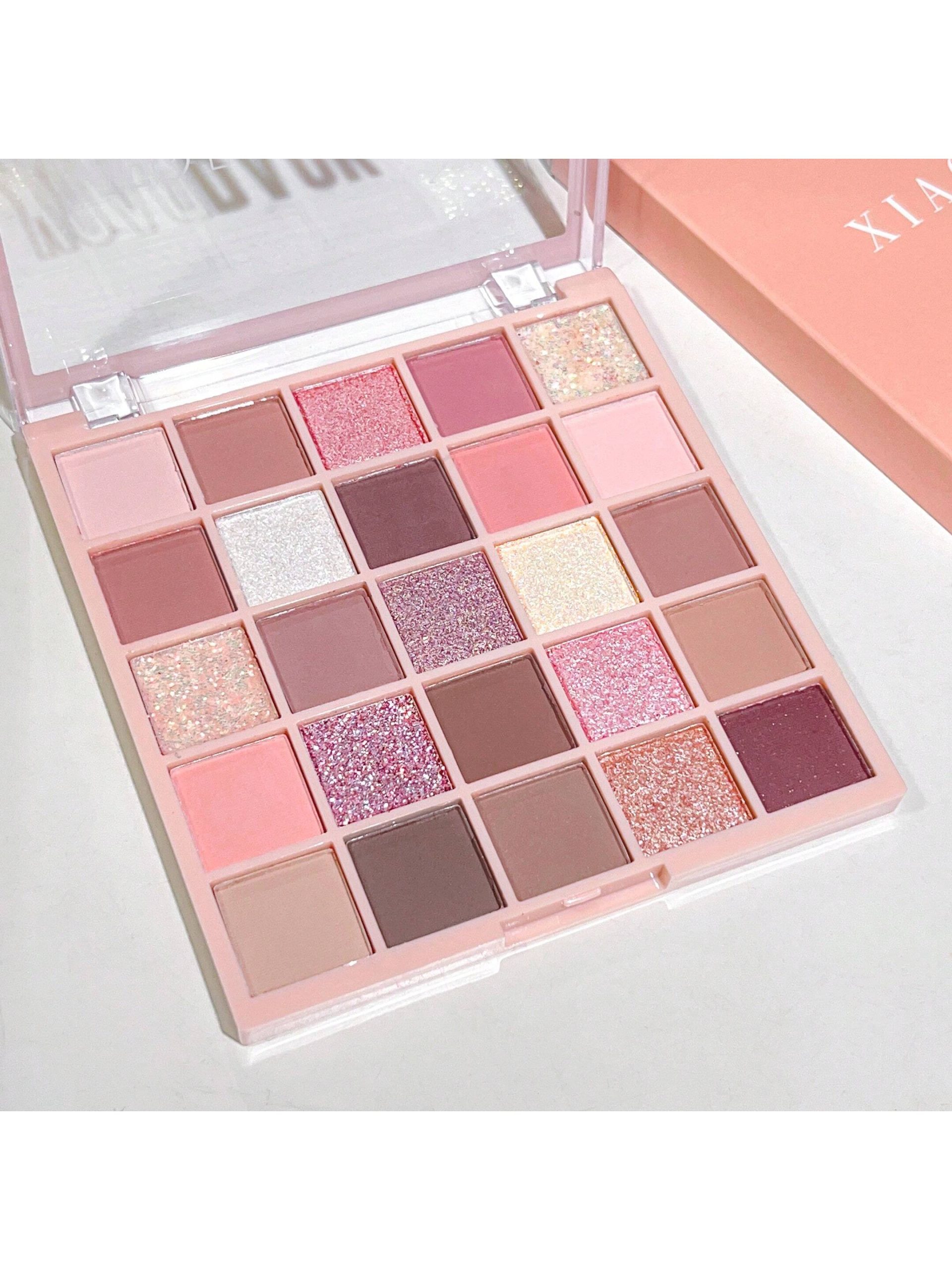 25-color Eyeshadow Palette, Including Matte, Shimmer & Glitter, With High Color Payoff, Waterproof, Sweatproof And Suitable For Daily Makeup.