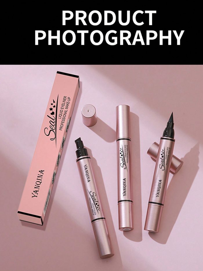 2 In 1 Eyeliner Pen, Smudge-Proof Long-Lasting Love Section Seal Eyeliner Eyeliner Makeup Product - Image 3