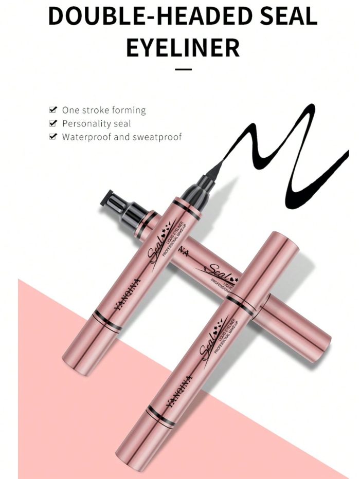 2 In 1 Eyeliner Pen, Smudge-Proof Long-Lasting Love Section Seal Eyeliner Eyeliner Makeup Product - Image 6
