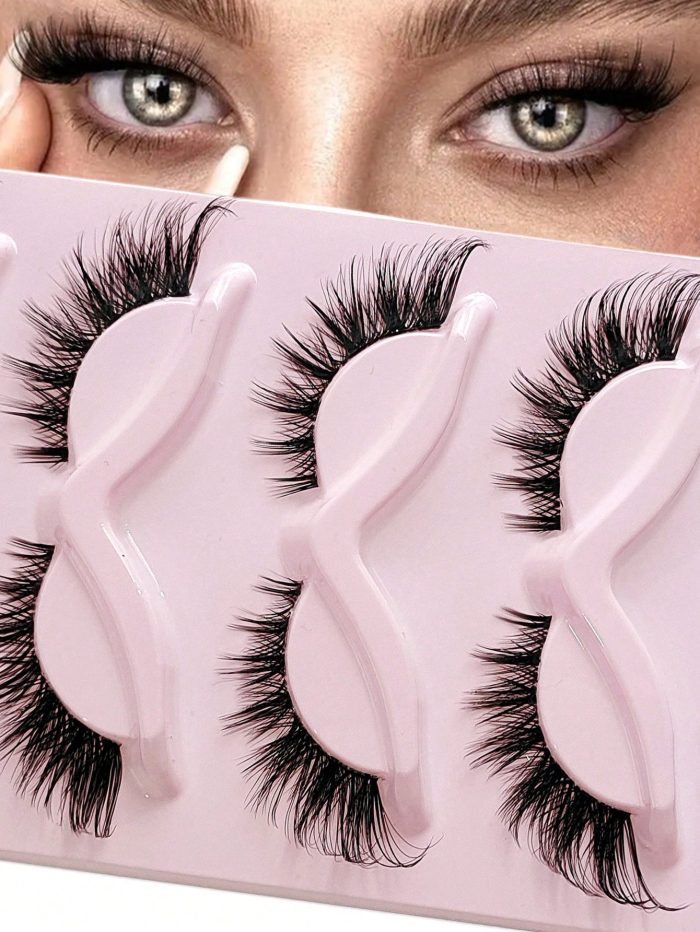 5 Pairs Cat Eye Eyelashes Transparent Band Natural Fluffy False Lashes Fox Eye Eyelashes - Image 2