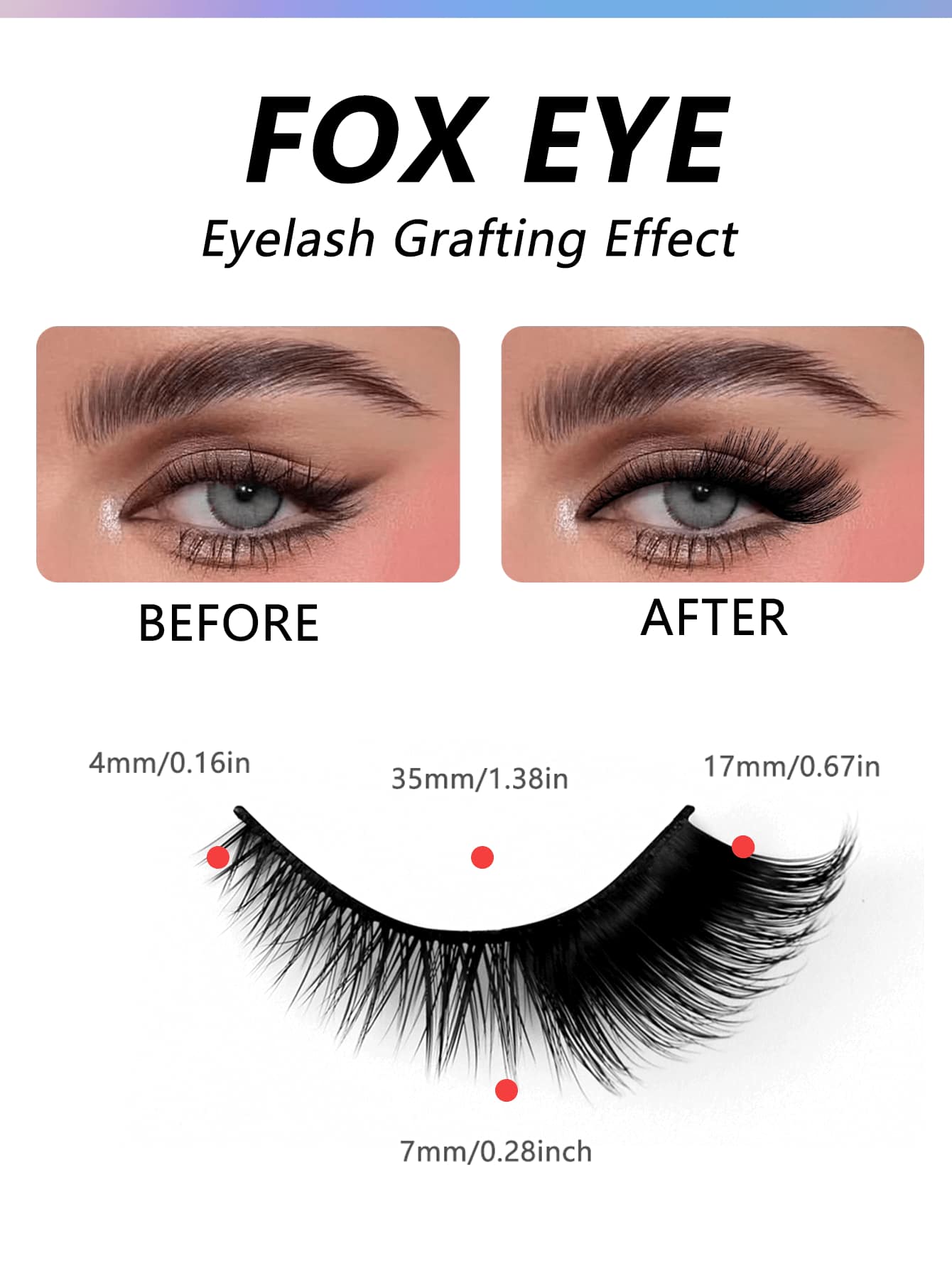 5 Pairs Soft & Natural Fox Eye/ Cat Eye False Eyelashes - Image 3