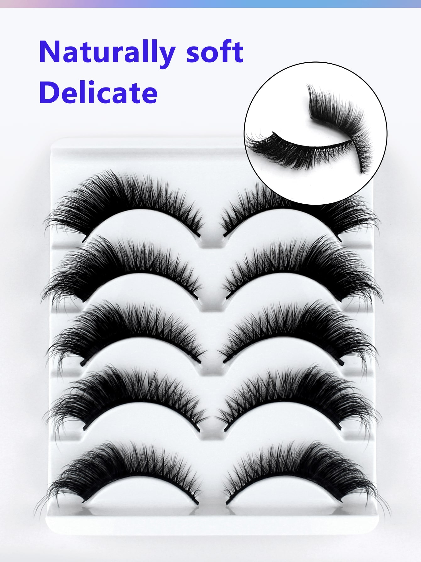 5 Pairs Soft & Natural Fox Eye/ Cat Eye False Eyelashes - Image 4