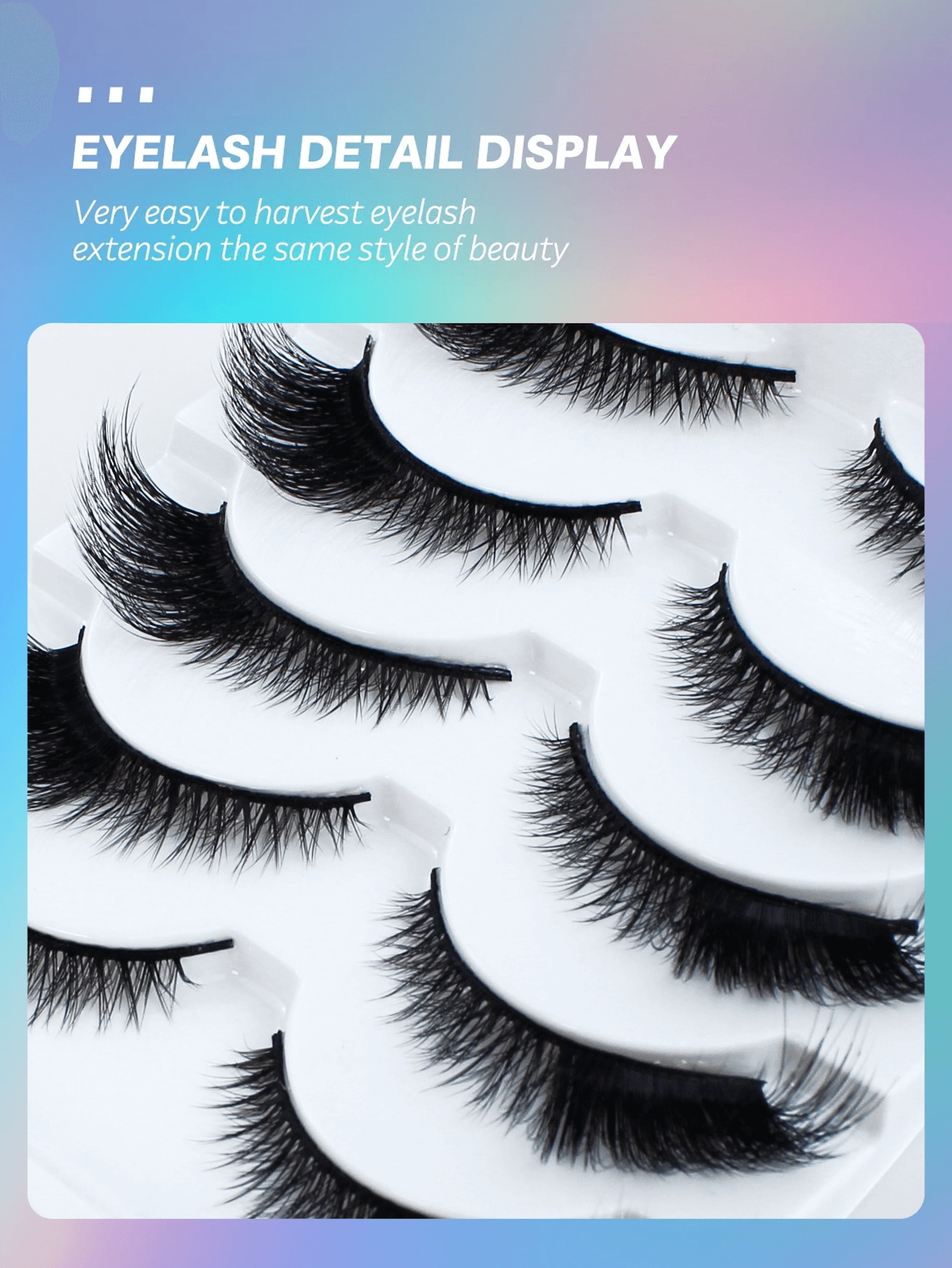 5 Pairs Soft & Natural Fox Eye/ Cat Eye False Eyelashes - Image 5