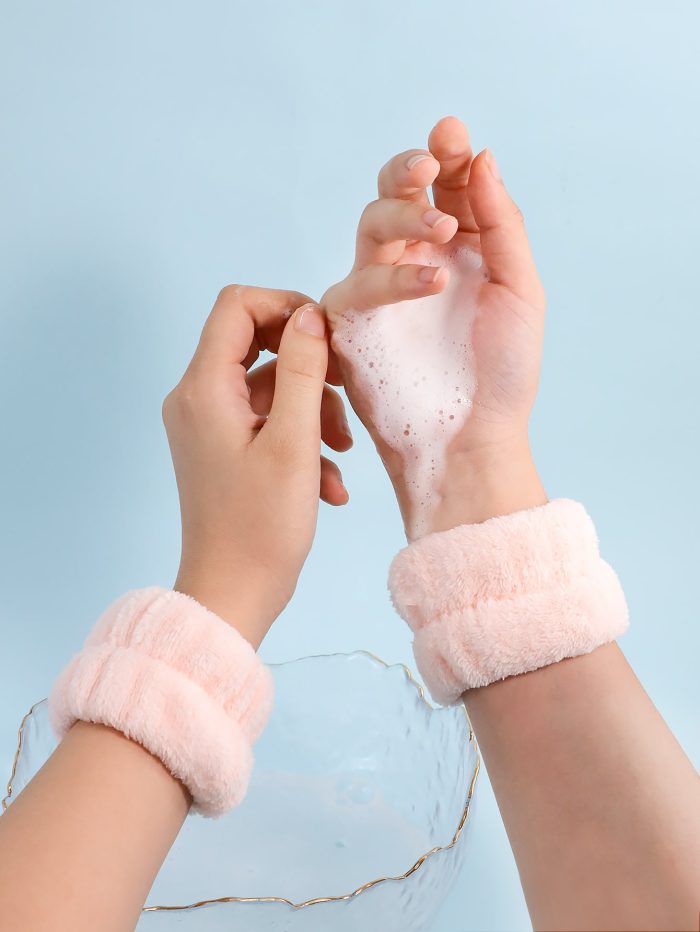 Face Washing Wristbands-Absorbent Wristband For Washing Face, 1 Pair Microfiber Wrist Wash Band Towel, Makeup Skincare Yoga Sport Prevent Liquids Spilling Down Arm