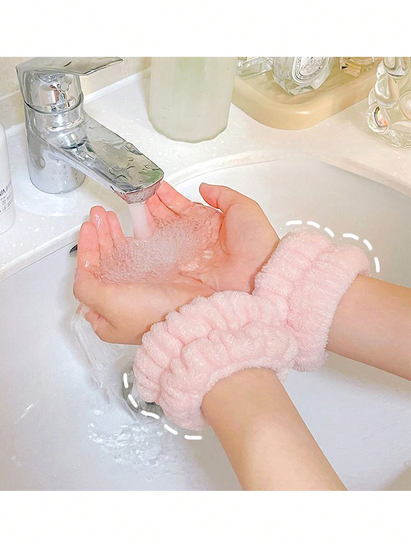 Face Washing Wristbands-Absorbent Wristband For Washing Face, 1 Pair Microfiber Wrist Wash Band Towel, Makeup Skincare Yoga Sport Prevent Liquids Spilling Down Arm - Image 8