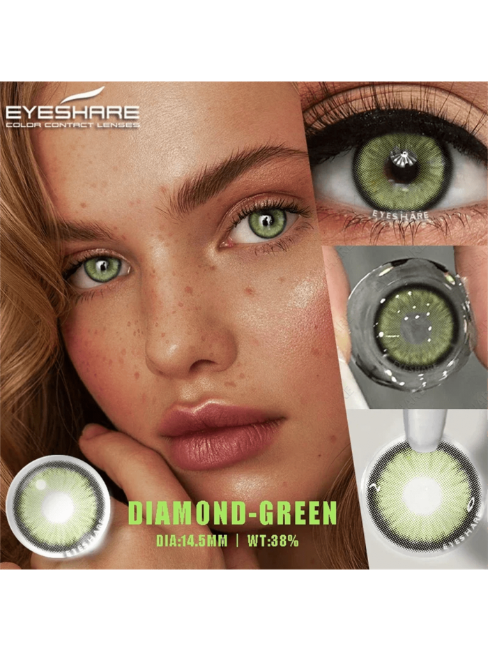 Green Eye Enlargement Contact Lenses 1 Pack Hema Natural Annual Disposable Large Diameter Color Contact Lenses Suitable For Dating Or Daily Wear - Image 2