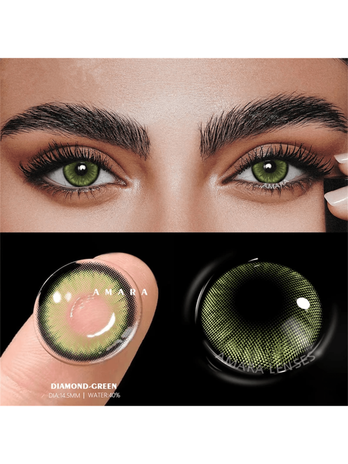 Green Eye Enlargement Contact Lenses 1 Pack Hema Natural Annual Disposable Large Diameter Color Contact Lenses Suitable For Dating Or Daily Wear - Image 3