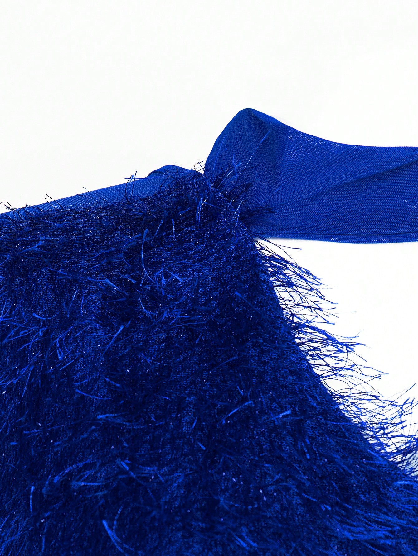 SHEIN SXY Fuzzy Trim Draped Side Bodycon Dress - Image 6