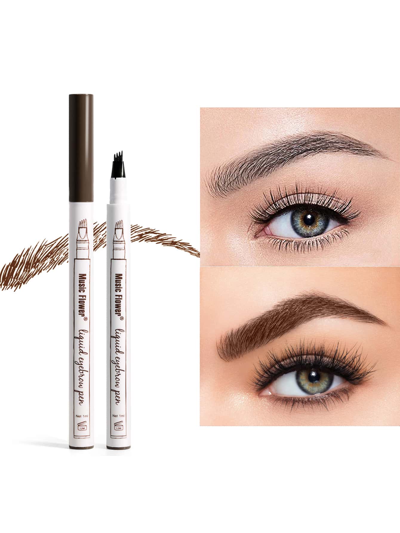 1pc Long-Wearing Waterproof Eyebrow Pen - 01 Chestnut