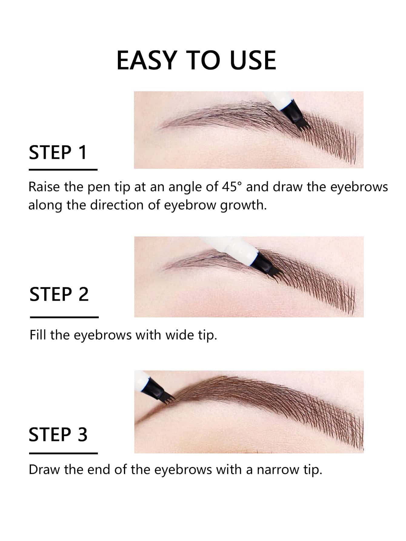 1pc Long-Wearing Waterproof Eyebrow Pen - 01 Chestnut - Image 2