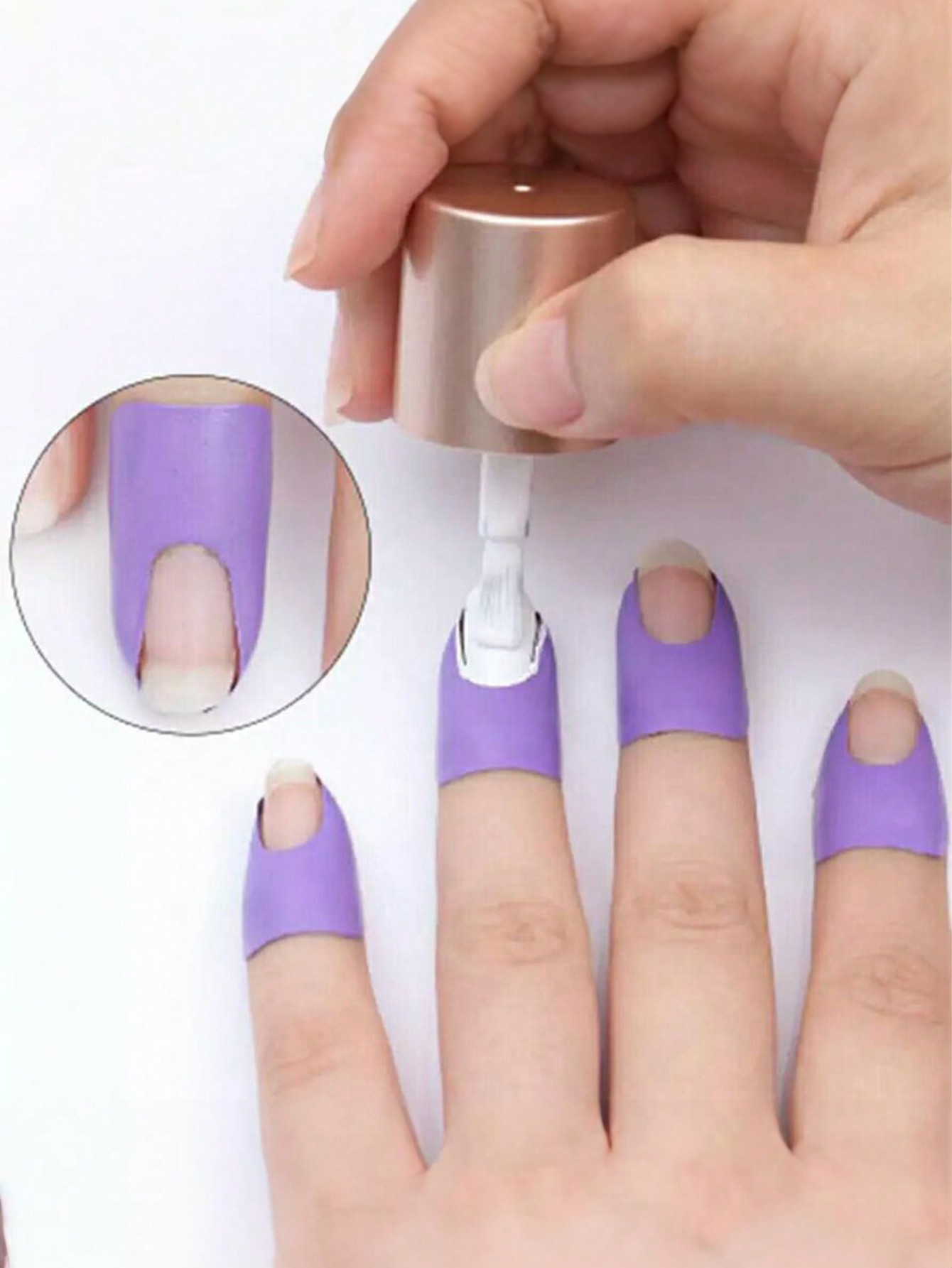 10Pcs Nail Polish Anti-Overflow Stickers U-Shaped Tape To Prevent Nail Polish From Overflowing Soft Plastic Nail Art Protector Spill-Proof Stickers Stamping Manicure Tool