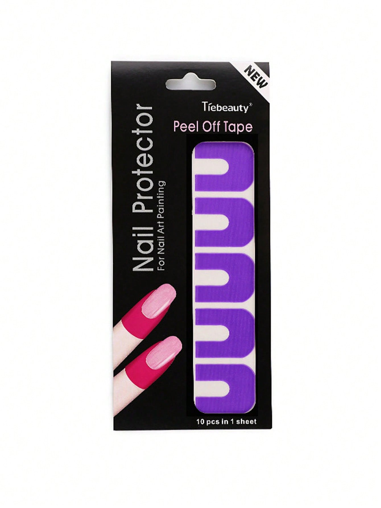 10Pcs Nail Polish Anti-Overflow Stickers U-Shaped Tape To Prevent Nail Polish From Overflowing Soft Plastic Nail Art Protector Spill-Proof Stickers Stamping Manicure Tool - Image 2