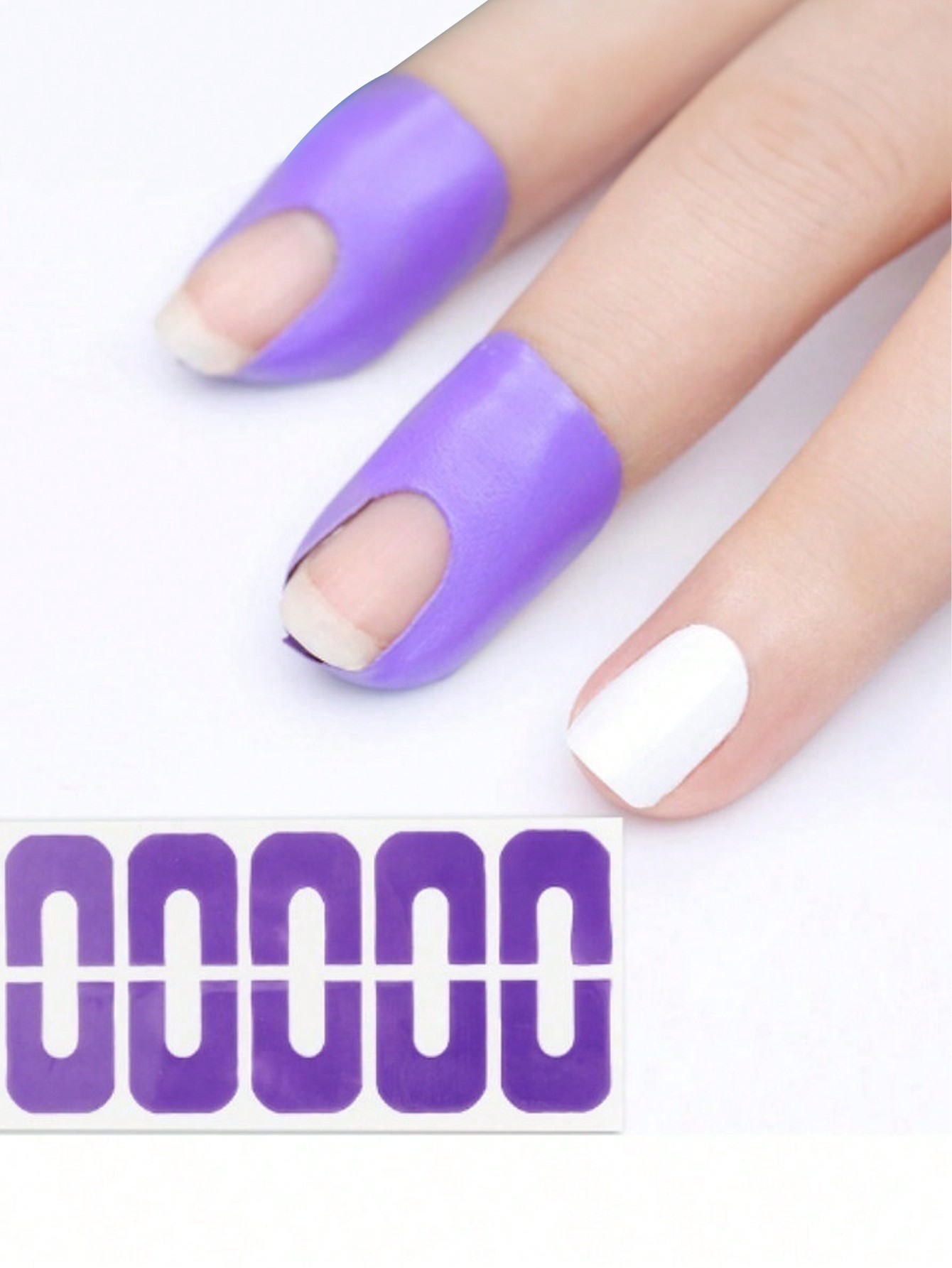 10Pcs Nail Polish Anti-Overflow Stickers U-Shaped Tape To Prevent Nail Polish From Overflowing Soft Plastic Nail Art Protector Spill-Proof Stickers Stamping Manicure Tool - Image 3
