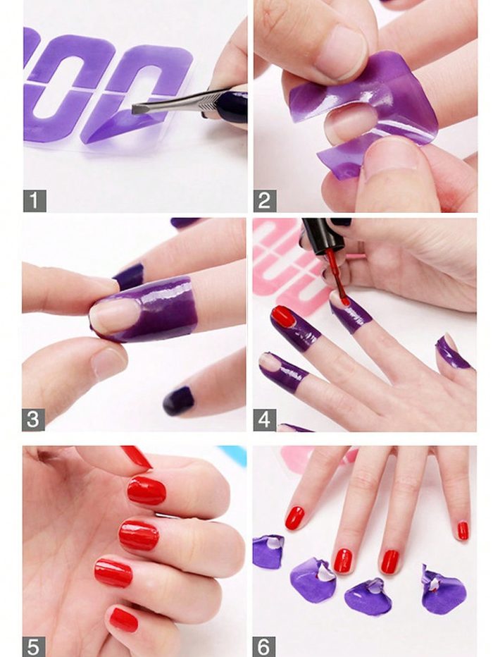 10Pcs Nail Polish Anti-Overflow Stickers U-Shaped Tape To Prevent Nail Polish From Overflowing Soft Plastic Nail Art Protector Spill-Proof Stickers Stamping Manicure Tool - Image 4