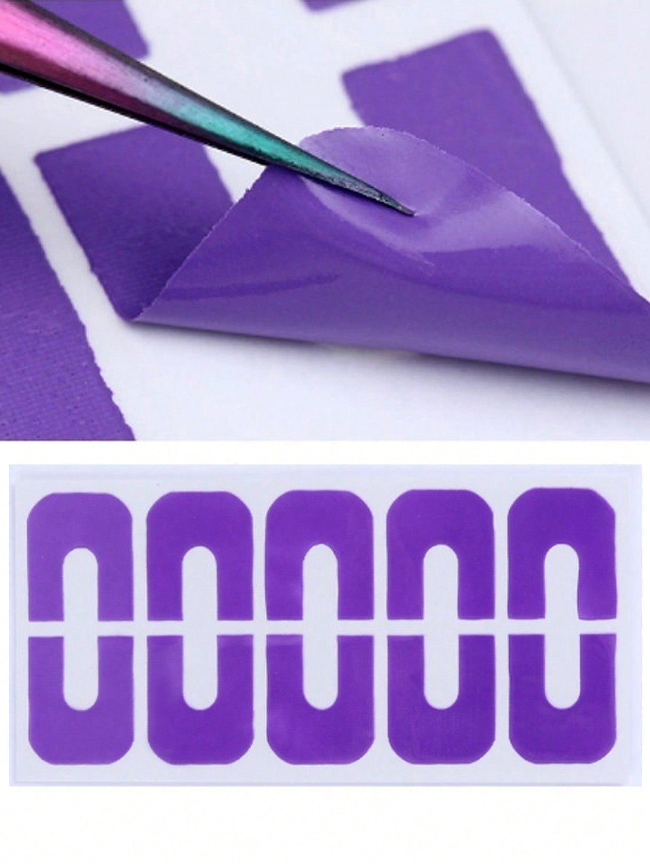 10Pcs Nail Polish Anti-Overflow Stickers U-Shaped Tape To Prevent Nail Polish From Overflowing Soft Plastic Nail Art Protector Spill-Proof Stickers Stamping Manicure Tool - Image 6