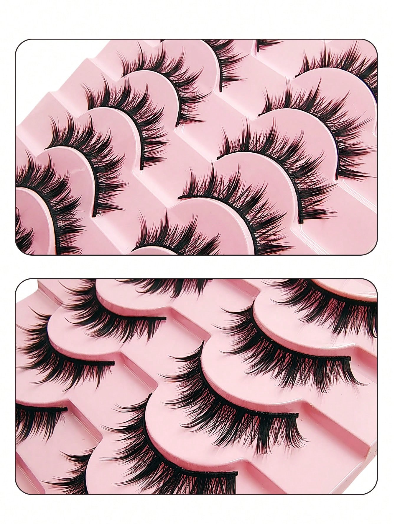 10 Pairs Manga Lashes Comic Lashes, Multilayer Natural Cross Thick False Eyelashes Professional Curling Lashes - Image 3
