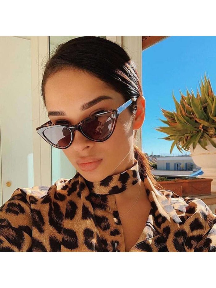 1PC Women's Small Frame Cat Eye Sunglasses Fashion Retro Street Photo Sunglasses New Triangle Beach Sunglasses