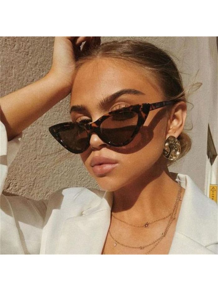 1PC Women's Small Frame Cat Eye Sunglasses Fashion Retro Street Photo Sunglasses New Triangle Beach Sunglasses - Image 3