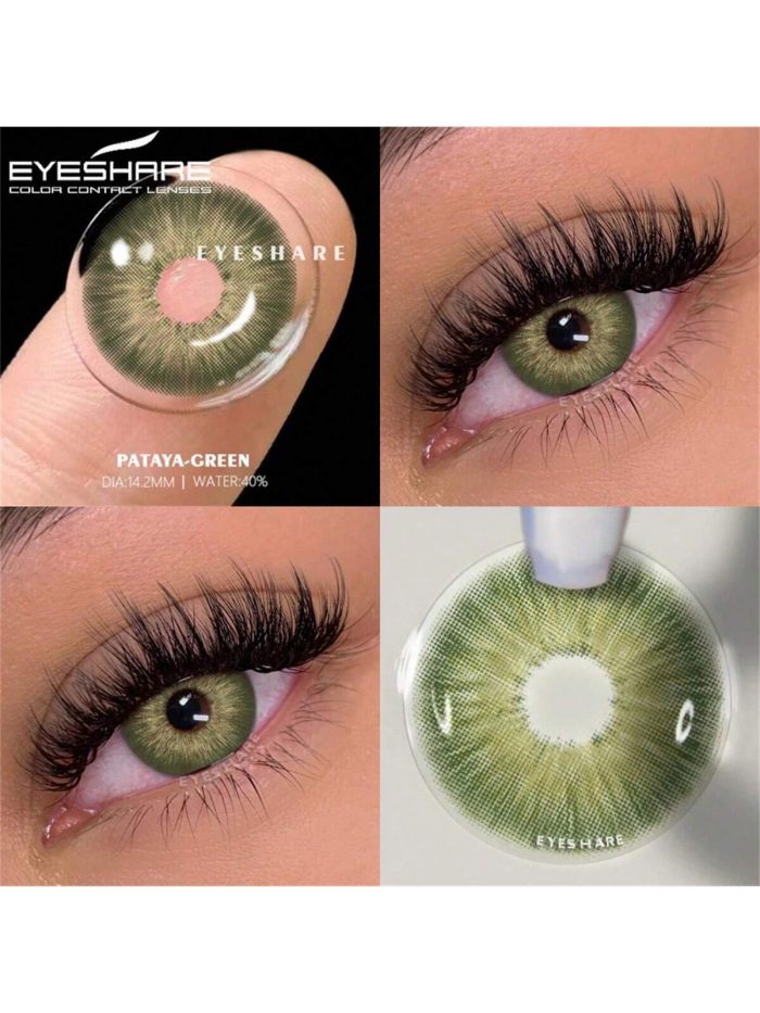 1 Pair Natural Green Color Lens Eyes Color Cosmetic Contact Lenses for Eyes Yearly Beauty Contact Lens