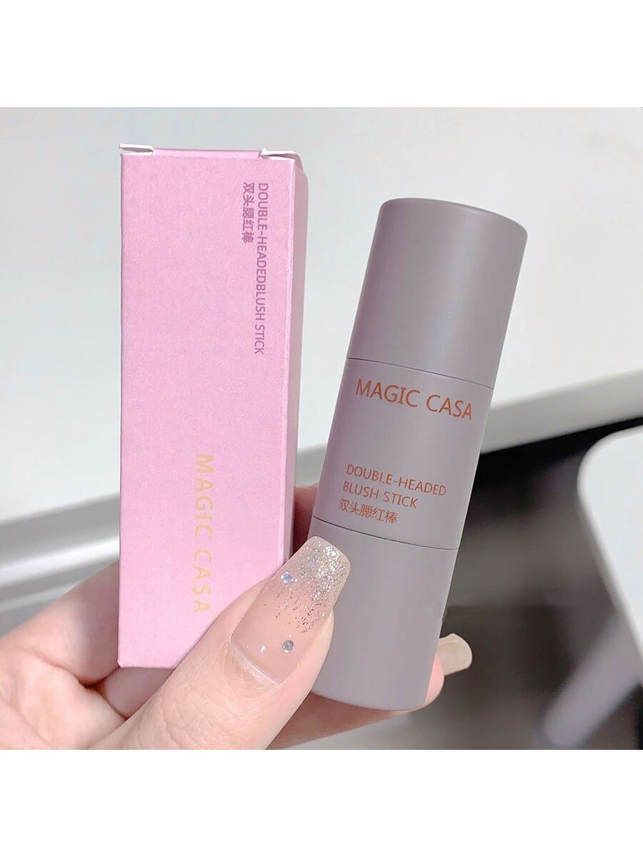 1pc Dual-ended Blush Stick For Lips & Cheeks, Long-lasting And Easy To Apply, Blush 03# - Image 4