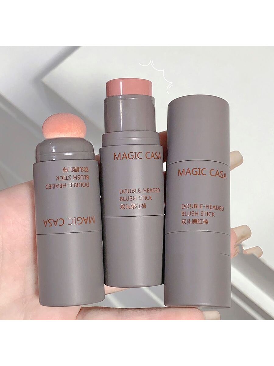 1pc Dual-ended Blush Stick For Lips & Cheeks, Long-lasting And Easy To Apply, Blush 03# - Image 5