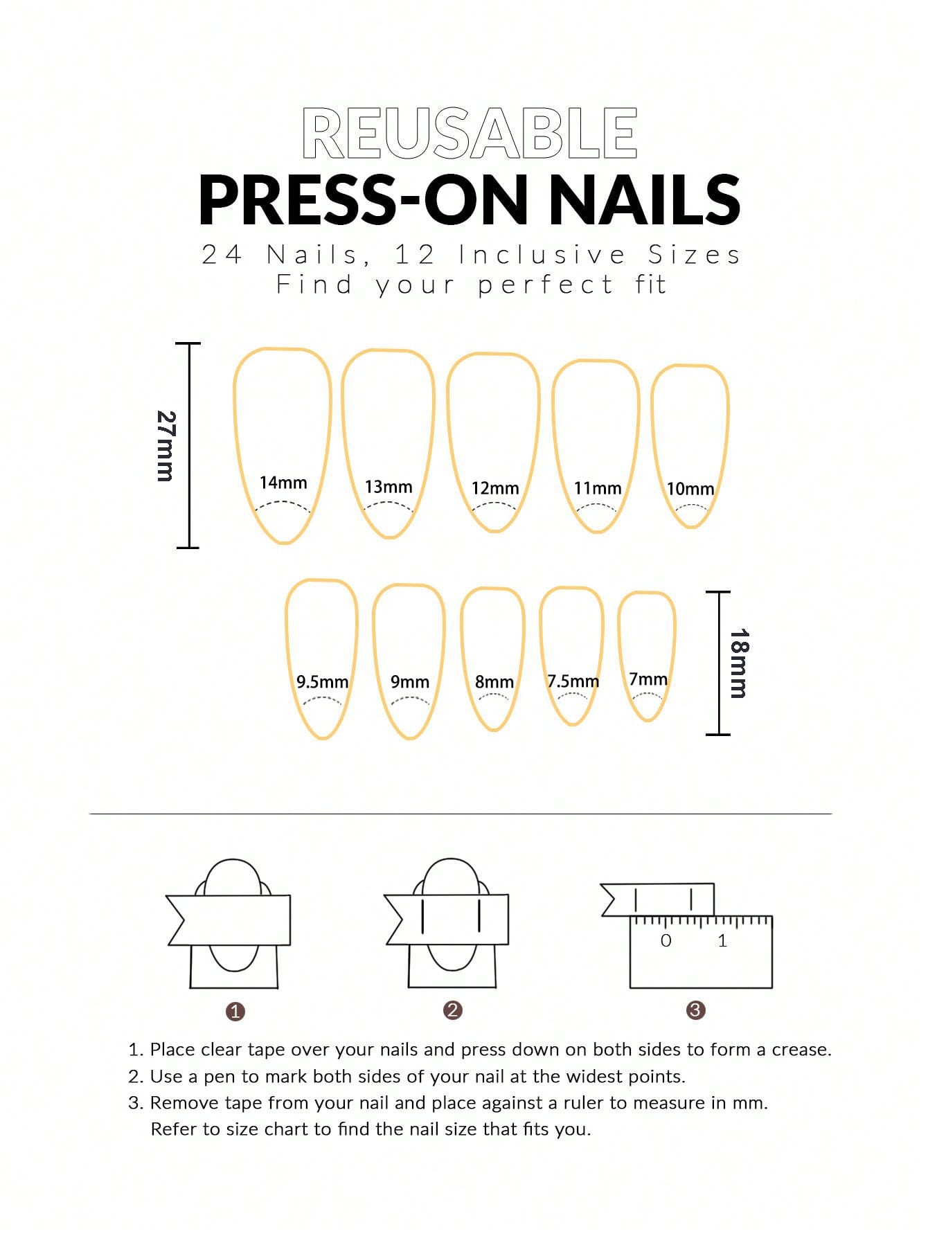 24pcs Magic Pink Chrome Shiny Medium Almond Press on Nails Holographic Nail Dust Ice Neon Mermaid Mirror Glitter Pearl Aurora Artificial Nails &1sheet Tape&1pc Nail File - Image 6