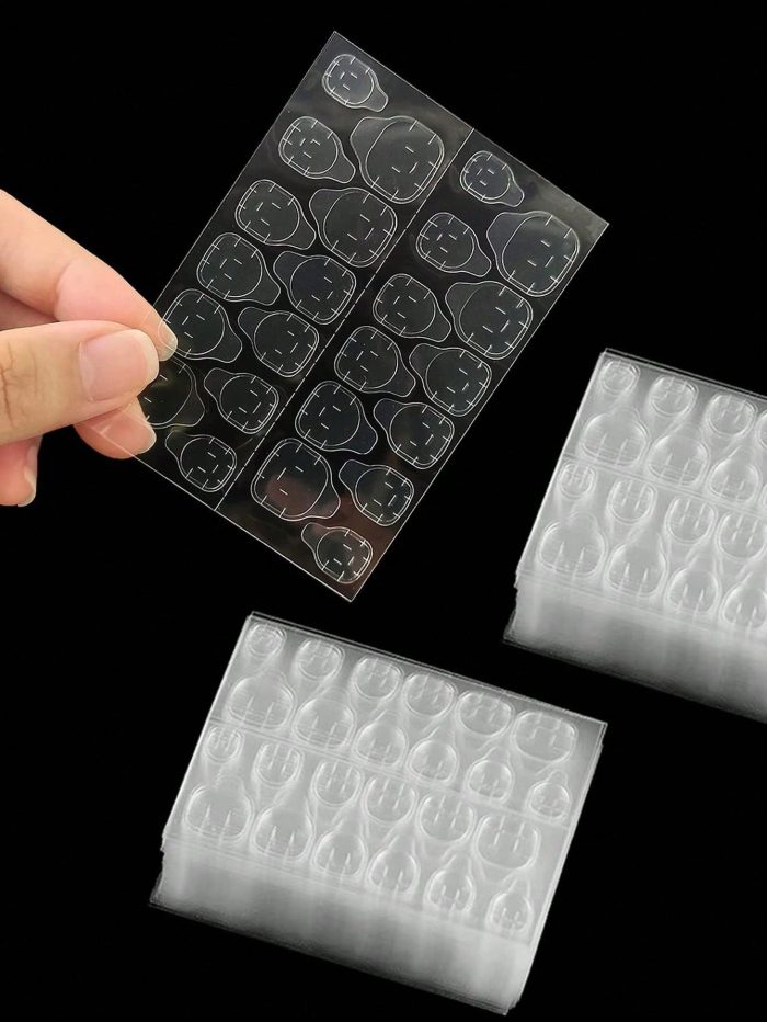 50 Sheets/1200pcs Super Sticky Jelly Glue Nail Stickers, No Trace, Ultra Thin, Waterproof - Image 3