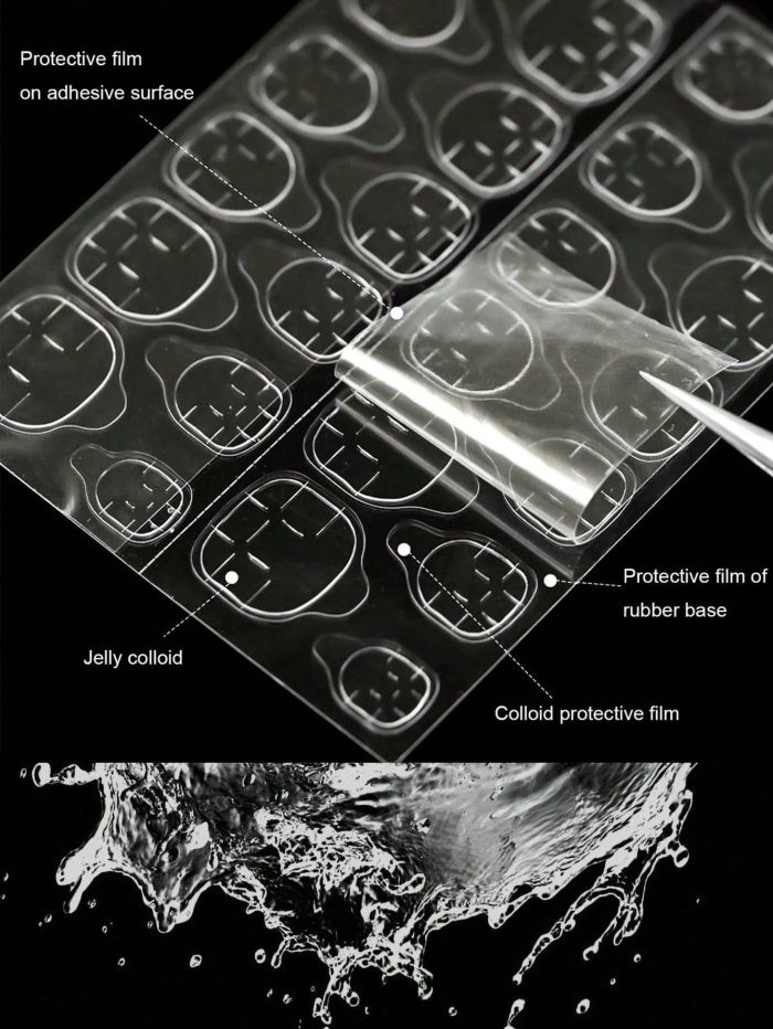 50 Sheets/1200pcs Super Sticky Jelly Glue Nail Stickers, No Trace, Ultra Thin, Waterproof - Image 2