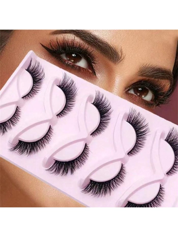5 Pairs Cat Eyelashes Faux Mink Fox Eyelash Winged Fluffy Fake Lashes Natural Long Faux Cils Makeup