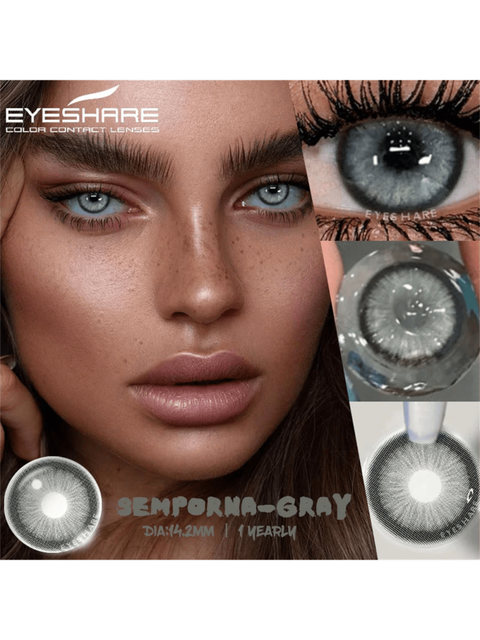EYESHARE Natural Colored Contact Lenses for Eyes 2pcs New Contact Lenses GREY Colorful Lenses