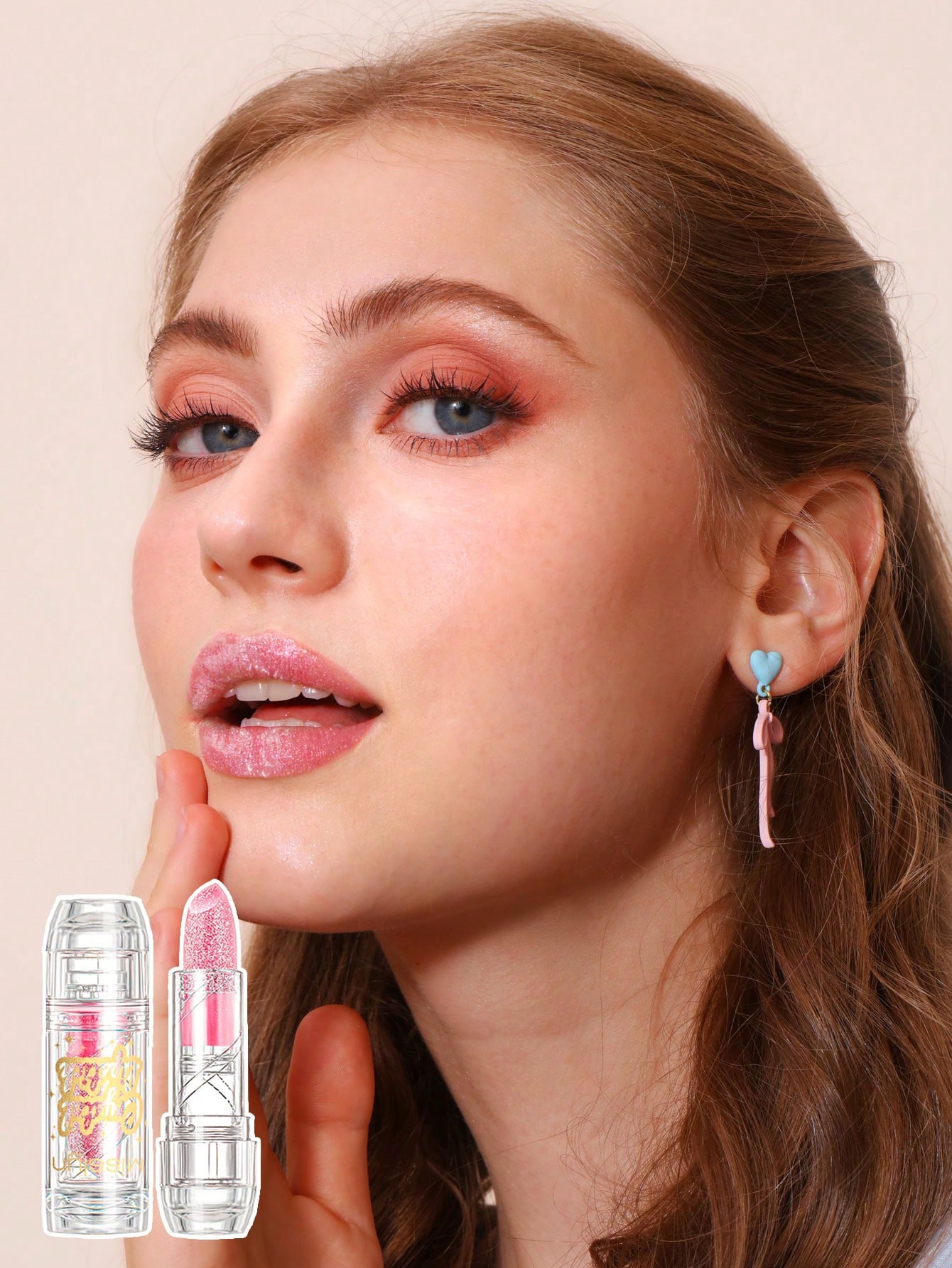 MissIyn MISSLYN SHIMMER COLOR CHANGING LIPSTICK, Temperature Changing Lipstick, Pearlescent Fine Flash, Non-Sticky Lip Gloss 10 Pink - Image 3