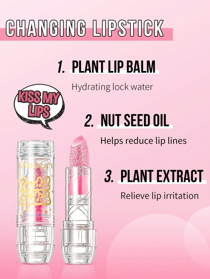 MissIyn MISSLYN SHIMMER COLOR CHANGING LIPSTICK, Temperature Changing Lipstick, Pearlescent Fine Flash, Non-Sticky Lip Gloss 10 Pink - Image 4