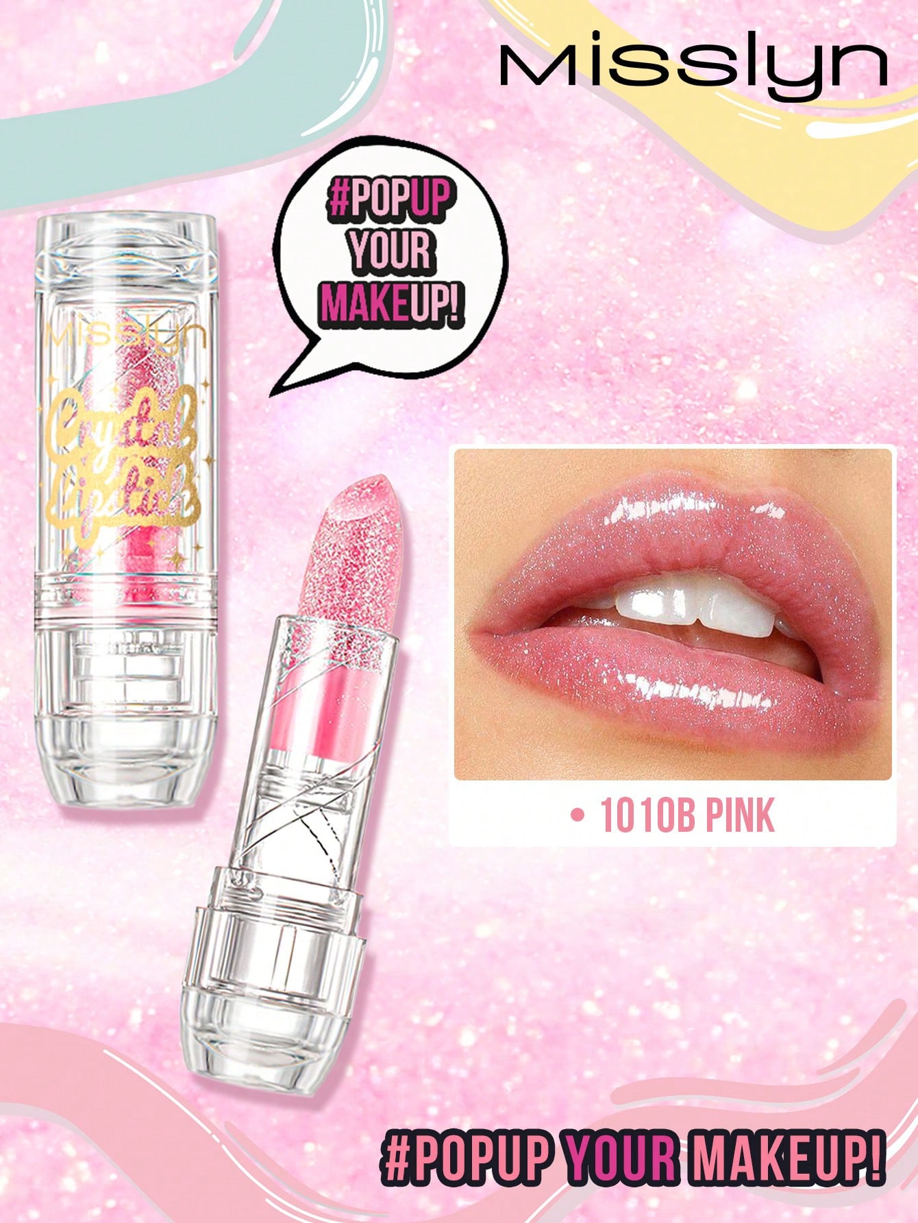 MissIyn MISSLYN SHIMMER COLOR CHANGING LIPSTICK, Temperature Changing Lipstick, Pearlescent Fine Flash, Non-Sticky Lip Gloss 10 Pink - Image 5