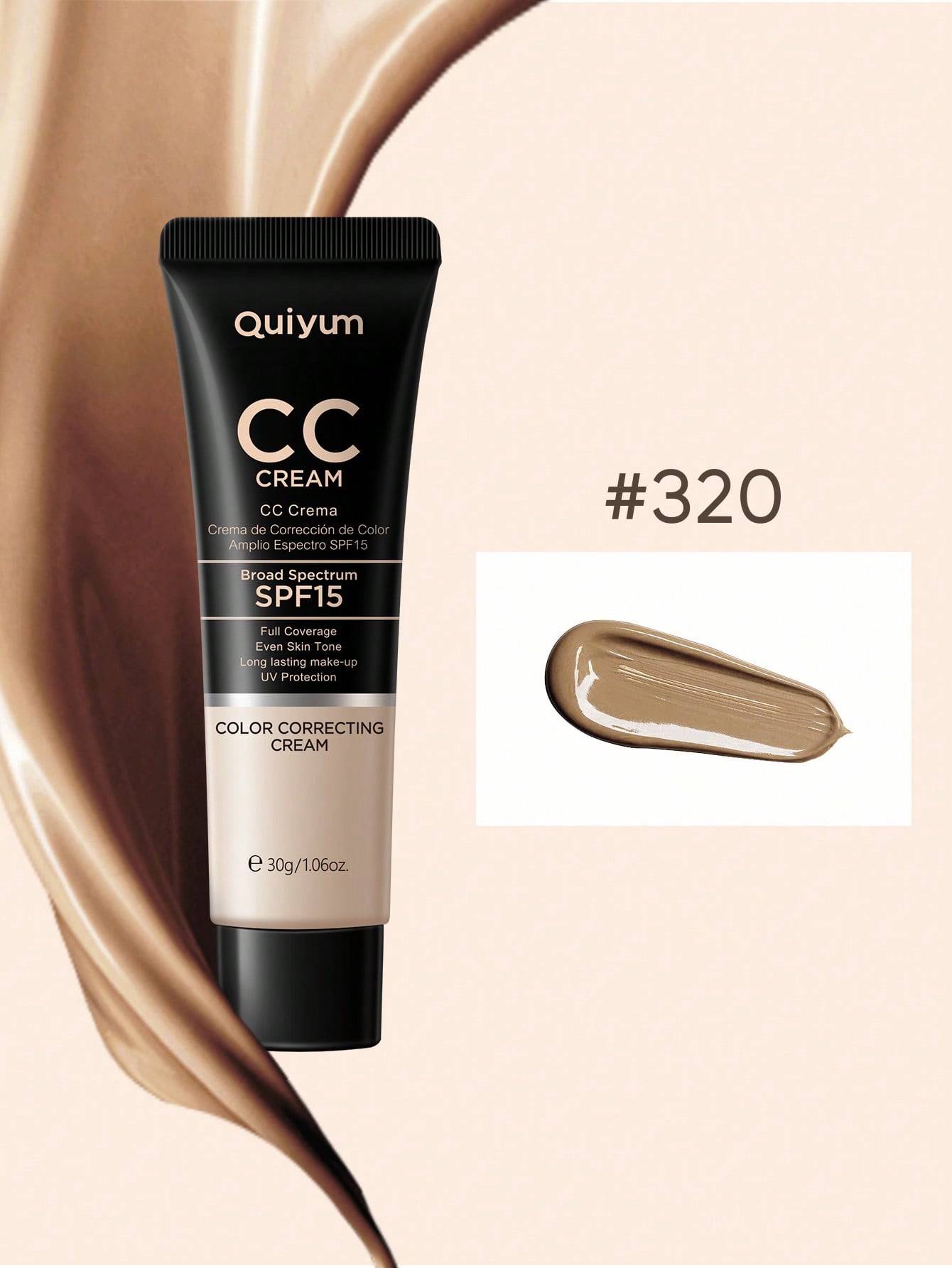 Moisturizing Liquid Foundation, 1Pc 30G Long-Wearing Waterproof Facial Makeup Dark Chocolate