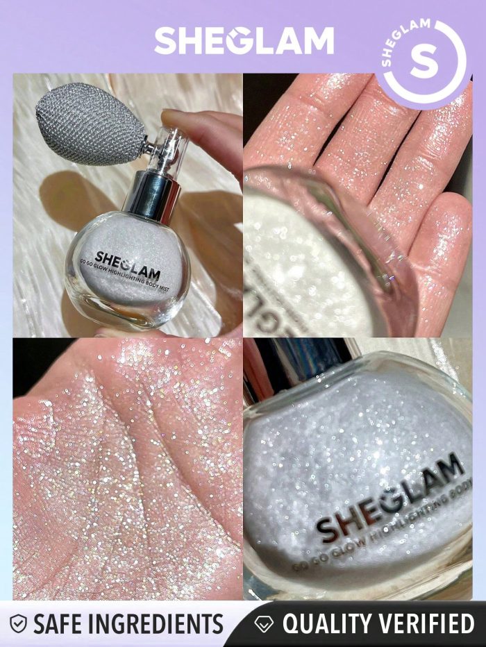 SHEGLAM Go Go Glow Highlighting Body Mist-Frosted Opal Body Glitter Powder Spray High-Shine Finish Multi-Use Shimmer Glow Highlighter Face Makeup