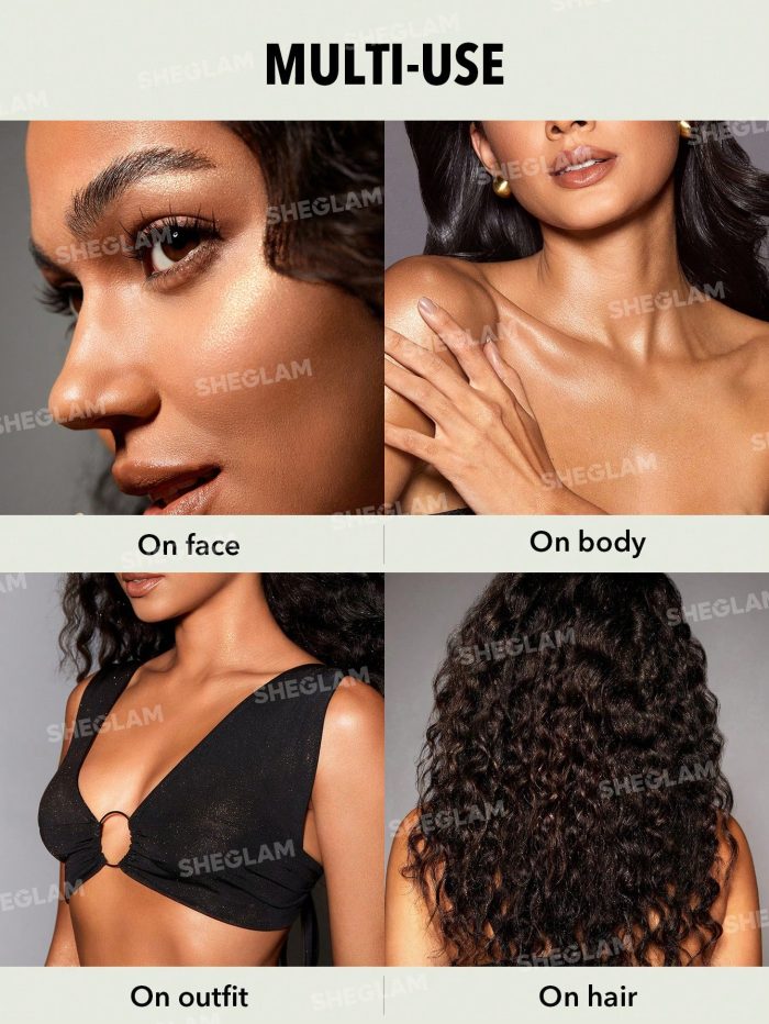 SHEGLAM Go Go Glow Highlighting Body Mist-Frosted Opal Body Glitter Powder Spray High-Shine Finish Multi-Use Shimmer Glow Highlighter Face Makeup - Image 4
