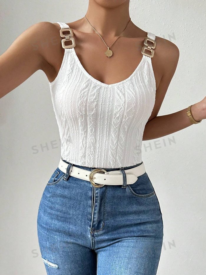 SHEIN Privé Chain Detail Tank Top