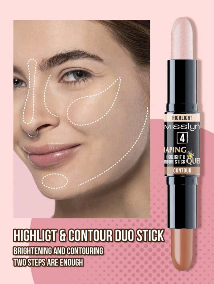 MissIyn Shaping Queen Highlight & Contour Stick, Double ended contour stick, Creamy Texture and Matte Finish Contouring Stick, Highlight Contour Bronzer Stick, Long Lasting, Suitable for skin facial makeup Contour Stick 04 - Image 3