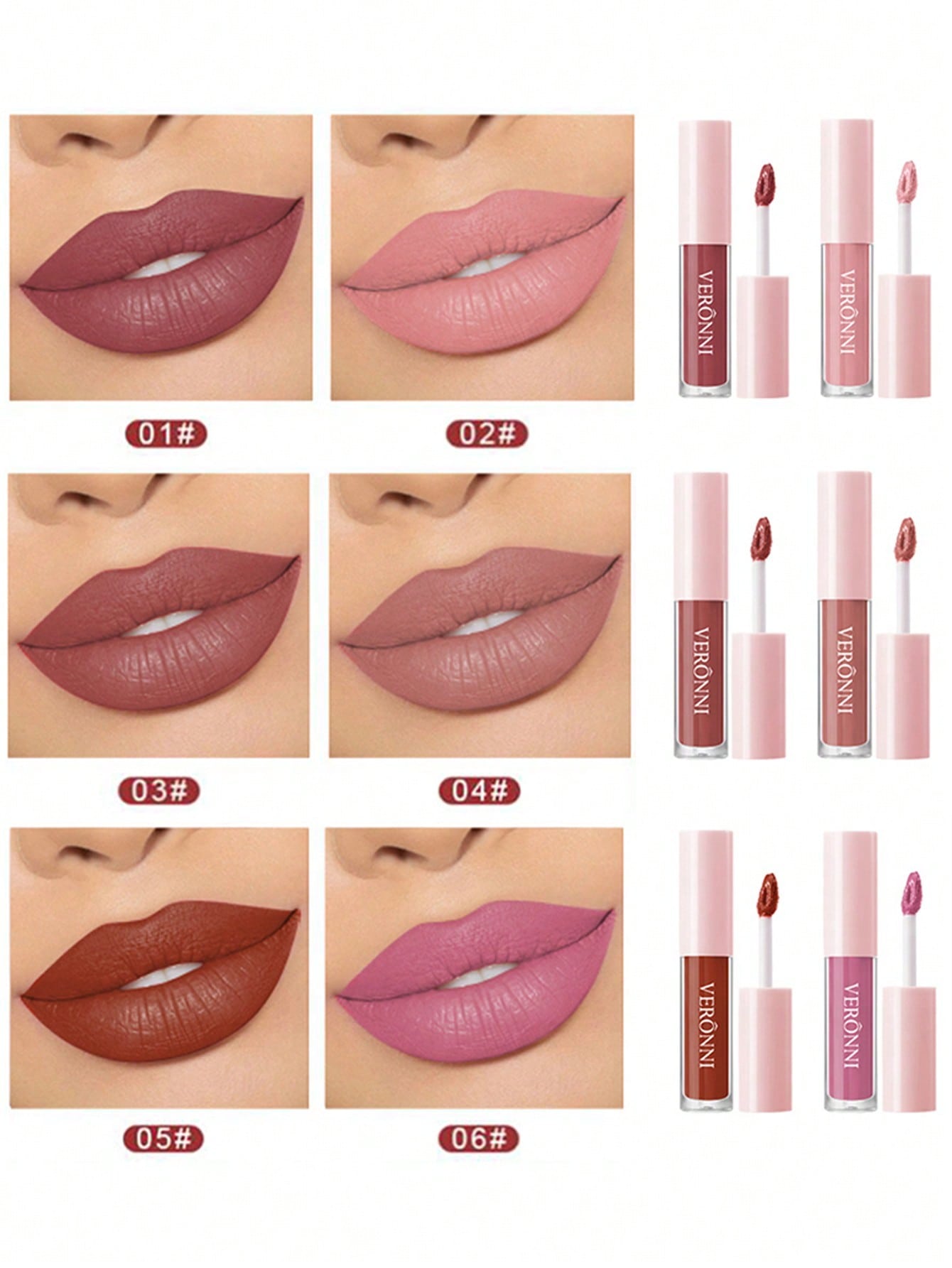 Waterproof Long-lasting Matte Lip Gloss 04 Non-Stick Cup Lip Cream 04 Bare Pink - Image 2