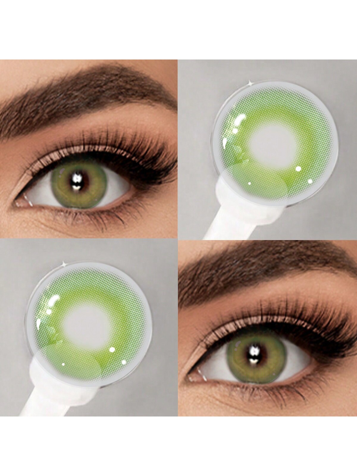 1 Pair Green Top Soft Colored Contact Lense 1 Year Disposable 2 Pieces Lenses - Image 3