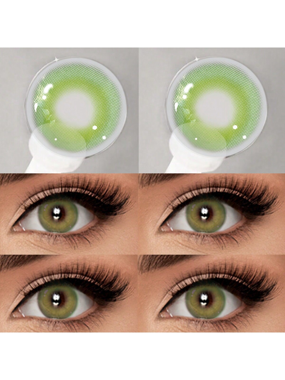 1 Pair Green Top Soft Colored Contact Lense 1 Year Disposable 2 Pieces Lenses - Image 2