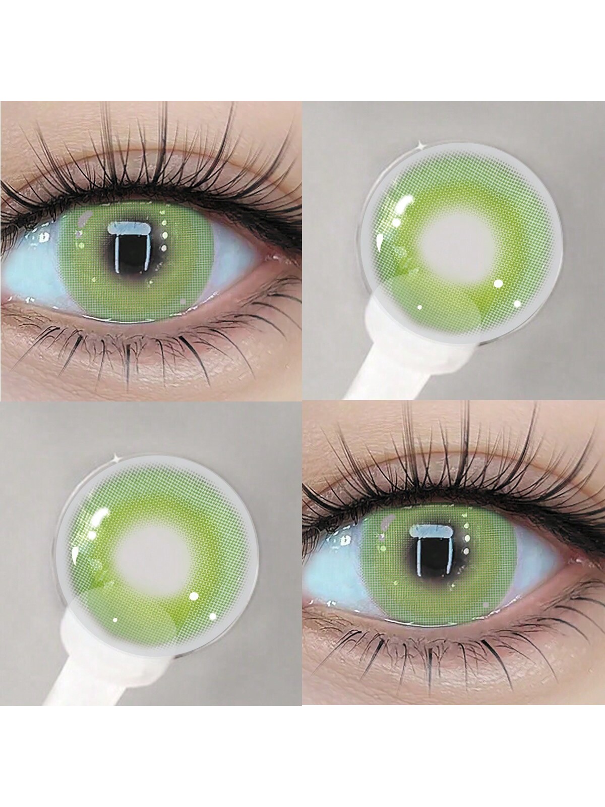 1 Pair Green Top Soft Colored Contact Lense 1 Year Disposable 2 Pieces Lenses - Image 4